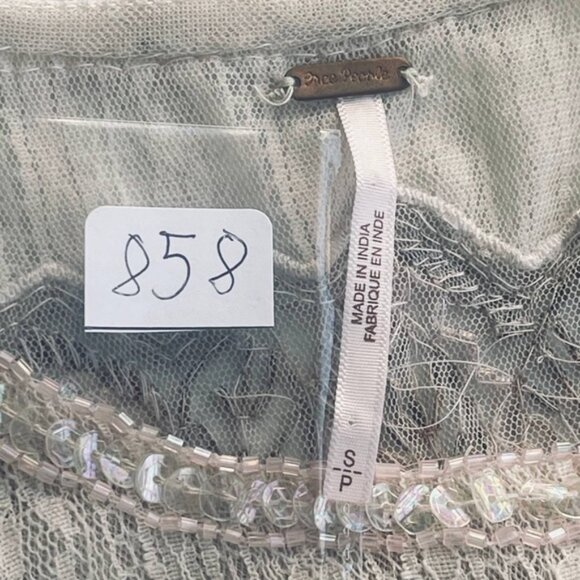 Free People Pink Beaded Lace Tank Top - Boho Chic Whimsy Sheer Fairycore Sz S - Picture 12 of 13